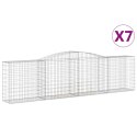 VidaXL Kosze gabionowe, 7 szt, 400x50x100/120 cm, galwanizowane żelazo