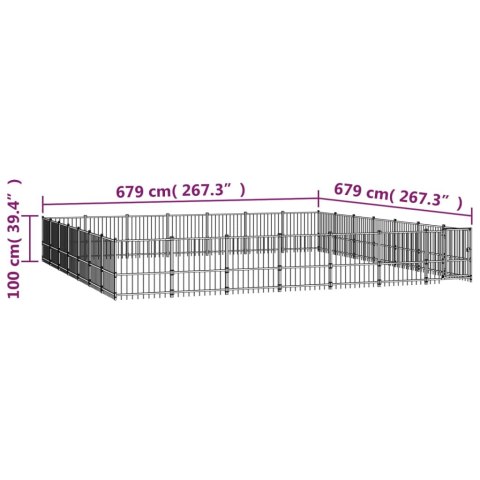 VidaXL Kojec dla psa na zewnątrz, stalowy, 46,1 m² VidaXL Kojec dla psa na zewnątrz, stalowy, 46,1 m²
