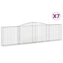 VidaXL Kosze gabionowe, 7 szt, 400x30x100/120 cm, galwanizowane żelazo