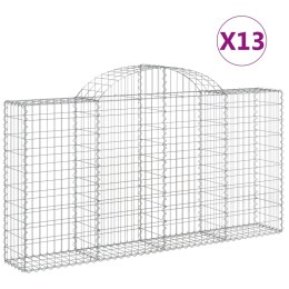 VidaXL Kosze gabionowe, 13 szt, 200x30x100/120cm, galwanizowane żelazo