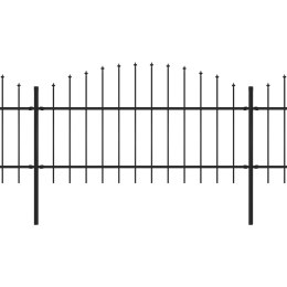 VidaXL Panele ogrodzeniowe z grotami, stal, (1-1,25) x 17 m, czarne