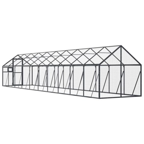 VidaXL Woliera, antracytowa, 1,79x10x1,85 m, aluminium VidaXL Woliera, antracytowa, 1,79x10x1,85 m, aluminium