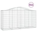 VidaXL Kosze gabionowe, 11 szt, 200x50x100/120cm, galwanizowane żelazo