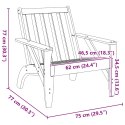 VidaXL Krzesło ogrodowe Adirondack 75x77x77 cm lite drewno sosnowe