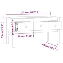 VidaXL Stolik kawowy, czarny, 102x49x55 cm, lite drewno sosnowe