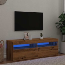 VidaXL Szafka pod TV z oświetleniem LED, dąb artisan, 120x35x40 cm