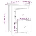 VidaXL Szafki nocne, 2 szt., czarny, 40x35x61,5cm, lite drewno sosnowe