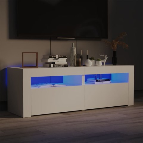 VidaXL Szafka pod TV z oświetleniem LED, biała, 120x35x40 cm