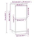 VidaXL Szafki, 2 szt., szare, 31,5 x 34 x 75 cm, lite drewno sosnowe