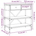 VidaXL Stolik konsolowy, czarny, 75x34,5x75 cm