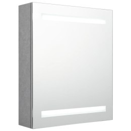 VidaXL Szafka łazienkowa z lustrem i LED, szarość betonu, 50x14x60 cm