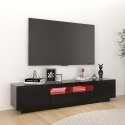 VidaXL Szafka pod TV z oświetleniem LED, czarna, 180x35x40 cm