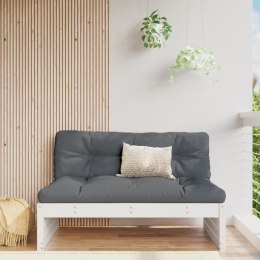 VidaXL Sofa środkowa do ogrodu, biała, 120x80 cm, lite drewno sosnowe