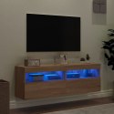 VidaXL Ścienne szafki TV z LED, 2 szt., dąb sonoma, 60x30x40 cm