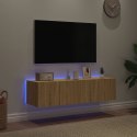 VidaXL Ścienne szafki TV z LED, 2 szt., dąb sonoma, 60x35x31 cm