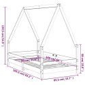 VidaXL Rama łóżka dziecięcego, czarna, 80x160 cm, drewno sosnowe