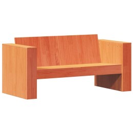 VidaXL Sofa ogrodowa, 2-osobowa, woskowy brąz, 134x60x62 cm, sosnowa