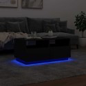 VidaXL Stolik kawowy z podświetleniem LED, czarny, 90x49x40 cm