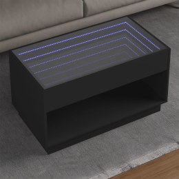 VidaXL Stolik kawowy z LED Infinity, czarny, 90x50x50 cm