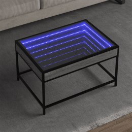 VidaXL Stolik kawowy z LED Infinity, szary dąb sonoma, 70x50x41 cm