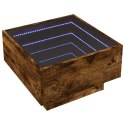 VidaXL Stolik kawowy z LED, przydymiony dąb, 50x50x30 cm