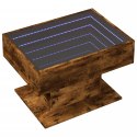 VidaXL Stolik kawowy z LED, przydymiony dąb, 70x50x45 cm