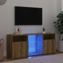 VidaXL Szafka pod TV z oświetleniem LED, dąb artisan, 120x30x50 cm