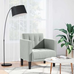 VidaXL Sofa Fotel z Podłokietnikami Jasnoszary 53 cm Aksamit