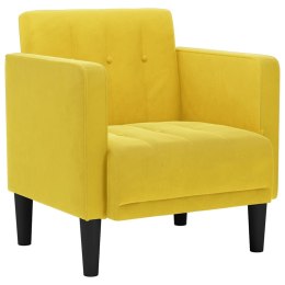 VidaXL Sofa Fotel z Podłokietnikami Żółty 53 cm Aksamit