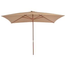 VidaXL Parasol ogrodowy na drewnianym słupku, 200x300 cm, taupe