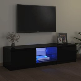 VidaXL Szafka pod TV z oświetleniem LED, czarna, 140x40x35,5 cm