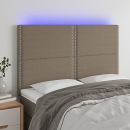 VidaXL Zagłówek do łóżka z LED, taupe, 144x5x118/128 cm, tkanina