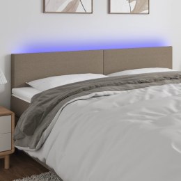 VidaXL Zagłówek do łóżka z LED, taupe, 160x5x78/88 cm, tkanina