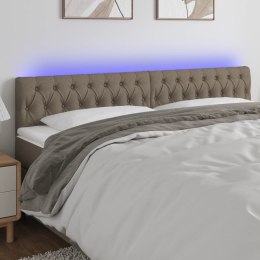 VidaXL Zagłówek do łóżka z LED, taupe, 200x7x78/88 cm, tkanina