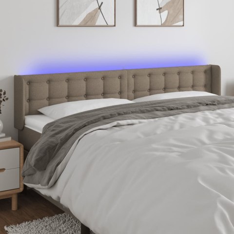 VidaXL Zagłówek do łóżka z LED, taupe, 163x16x78/88 cm, tkanina