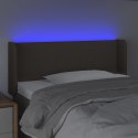 VidaXL Zagłówek do łóżka z LED, taupe, 93x16x78/88 cm, tkanina