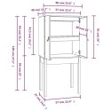 VidaXL Kredens, czarny, 60x40x120 cm, lite drewno sosnowe