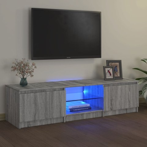 VidaXL Szafka pod TV, z LED, szary dąb sonoma, 140x40x35,5 cm