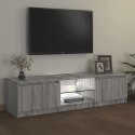 VidaXL Szafka pod TV, z LED, szary dąb sonoma, 140x40x35,5 cm