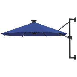 VidaXL Parasol ogrodowy z LED, ścienny, 300 cm, niebieski