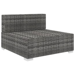 VidaXL Środkowa sofa z poduszką, 1 szt., polirattan, szara