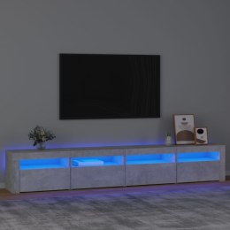 VidaXL Szafka pod TV z oświetleniem LED, szarość betonu, 240x35x40 cm