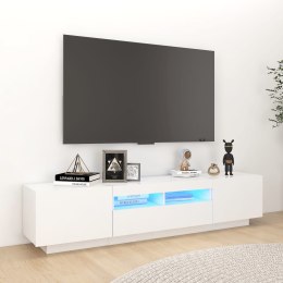 VidaXL Szafka TV z oświetleniem LED, biała, 180x35x40 cm