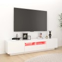 VidaXL Szafka TV z oświetleniem LED, biała, 180x35x40 cm