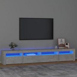 VidaXL Szafka pod TV z oświetleniem LED, szarość betonu, 240x35x40 cm