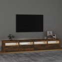 VidaXL Szafka pod TV z oświetleniem LED, przydymiony dąb, 240x35x40 cm