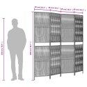 VidaXL Parawan 4-panelowy, czarny, polirattan