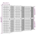 VidaXL Parawan pokojowy, 6-panelowy, czarny, lite drewno paulowni