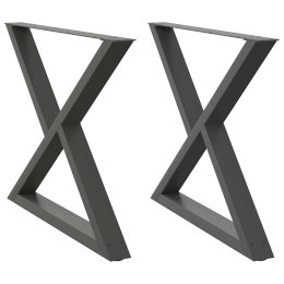 VidaXL Nogi do stołu jadalnego 2 szt. Antracyt 90x(72-73,3) cm Stal