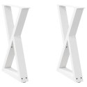 VidaXL Nogi do stołu jadalnego 2 szt. Białe 50x(72-73,3) cm Stal